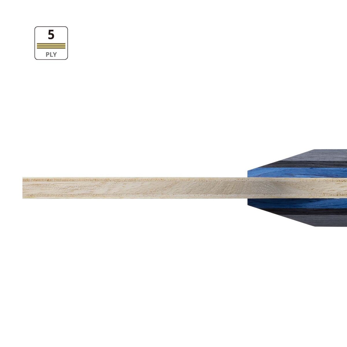 Butterfly Falcima CS Blade: Sideview of Wood Plies